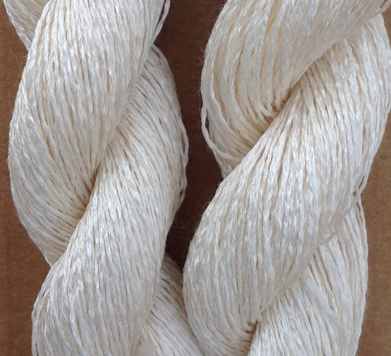 Silk 30/2 weight Yarn, Cobweb Lace Yarn, Silk Yarn, Weaving Yarn, Crochet Yarn, Natural, Undyed, Ivory, image 4