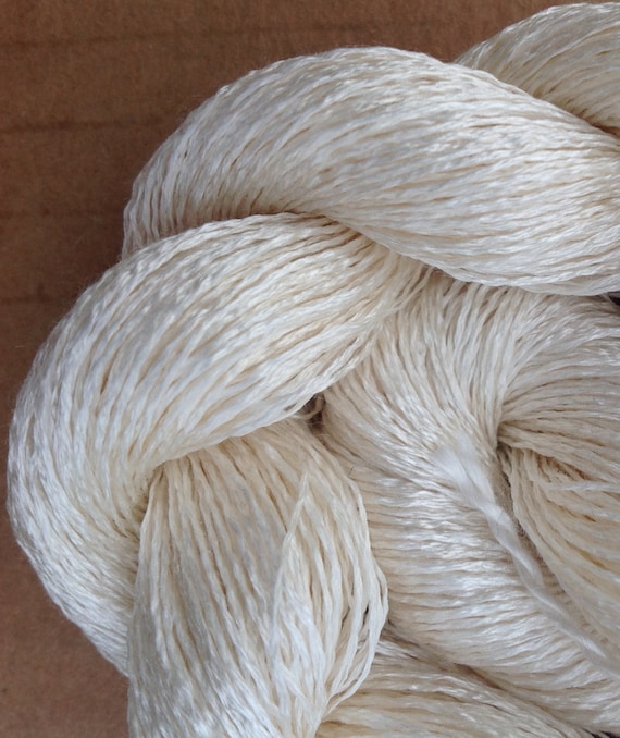 Silk 30/2 weight Yarn, Cobweb Lace Yarn, Silk Yarn, Weaving Yarn, Crochet Yarn, Natural, Undyed, Ivory,