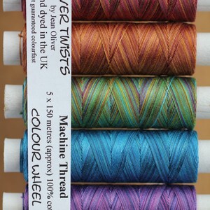 Hand Dyed Cotton Machine Embroidery Thread, Machine Quilting Thread, Tatting, Crochet, Creative Embroidery, Quilting, Colour Wheel image 2