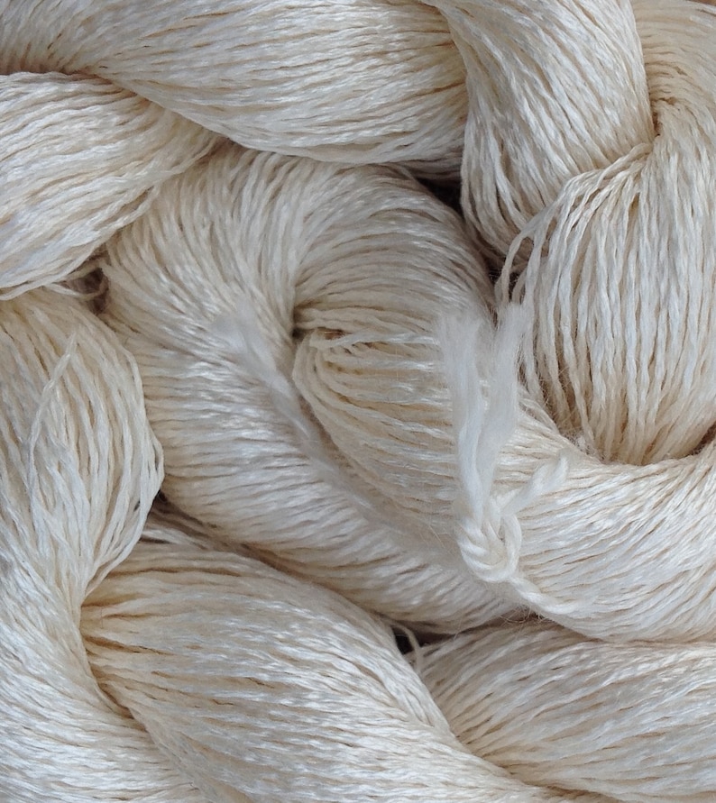 Silk 30/2 weight Yarn, Cobweb Lace Yarn, Silk Yarn, Weaving Yarn, Crochet Yarn, Natural, Undyed, Ivory, image 5