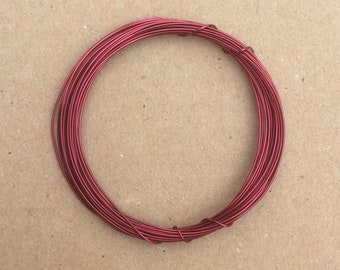 Coloured Copper Wire, Burgundy, 0.5mm, 24 Gauge, 4m (4.3 yards) Metalwork,  Mixed Media, Jewellery making