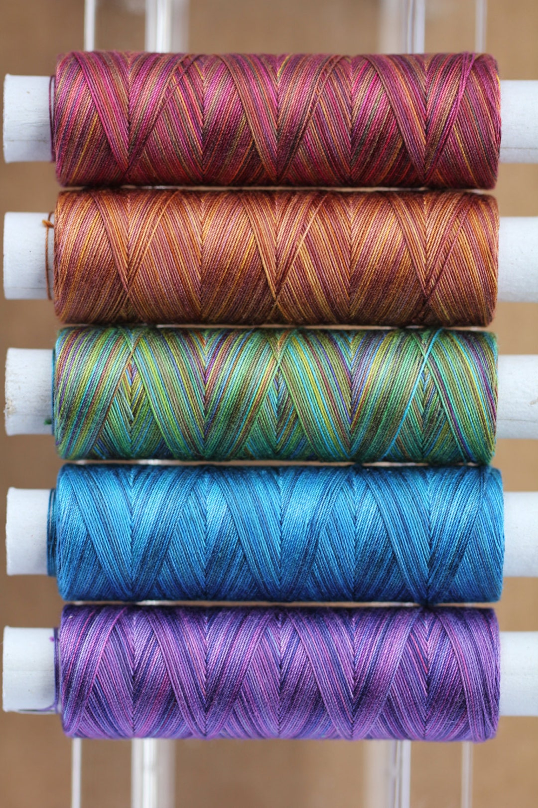 Hand Dyed Cotton Machine Embroidery Thread, Machine Quilting Thread
