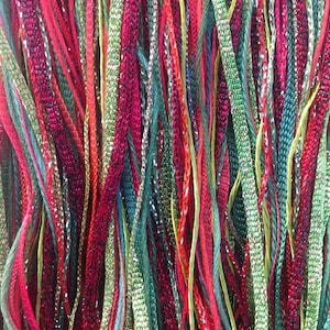 Hand Dyed Embroidery Thread Selection, One Off Christmas Special, Christmas Red, Christmas Green
