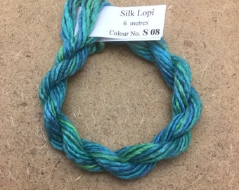 Silk Lopi, No.08 Lagoon, Embroidery Thread, Hand Dyed Embroidery Thread, Artisan Thread, Textile Art