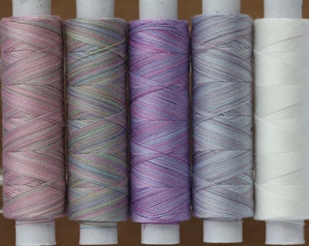 Lilacs, Hand Dyed Cotton Machine Embroidery Thread, Machine Quilting Thread, Tatting, Crochet, Creative Embroidery/Quilting