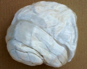 Mulberry Silk Brick A1 Grade, Silk Brick Undyed, 40g, Silk Tops, Bombyx Mori Silk, Spinning Supply, Feltmaking, Dyeing