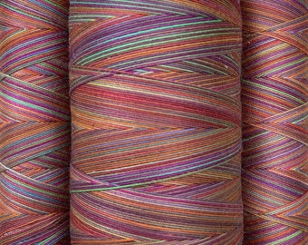 Cotton Machine Quilting Thread, Hand Dyed by Jean, Variegated, 150m (162yds) or 750m (820yds) spool, High Quality Egyptian Giza Cotton, SM11