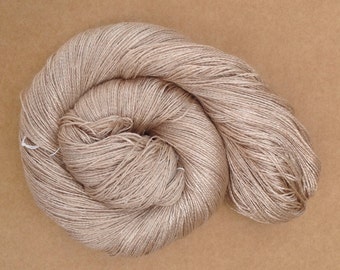 Silk and Baby Camel Yarn, Hand Dyed Knitting Yarn, Laceweight, 2 ply, Weaving, Crochet, Natural, Undyed