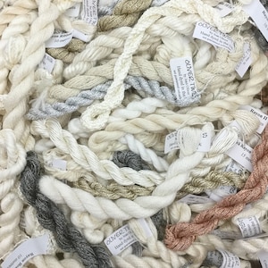 Neutral Thread Selection, Undyed Silk, Viscose, Cotton, Embroidery Thread, Artisan Thread, Textile Art