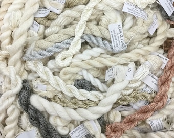 Neutral Thread Selection, Undyed Silk, Viscose, Cotton, Embroidery Thread, Artisan Thread, Textile Art