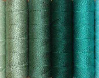 FINE COTTON, 50m spool (55yds), Embroidery Thread, Flat Dyed Colours, Cotton Thread, 16/2 wt. (Equivalent to Perle 12)