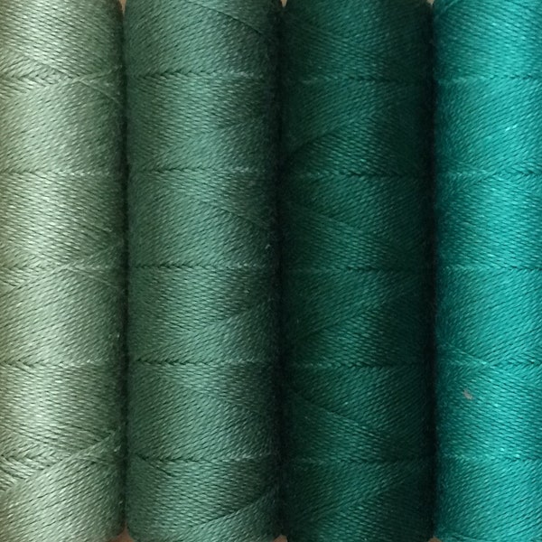 FINE COTTON, 50m spool (55yds), Embroidery Thread, Flat Dyed Colours, Cotton Thread, 16/2 wt. (Equivalent to Perle 12)