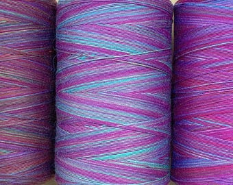 Cotton Machine Embroidery/Quilting Thread, Egyptian Giza Cotton, Variegated Colours, Pack of 3, only 1 available, 3 x 750m (820yds)