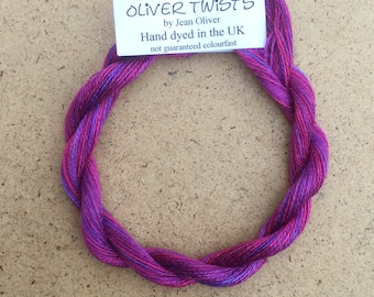 Silk 30/2 No.05 Violet, Embroidery Thread, Hand Dyed Embroidery Thread, Artisan Thread, Textile Art, No.05 Violet