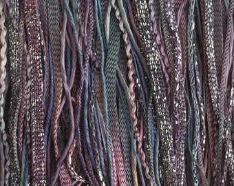 Embroidery Thread Selection, Hand Dyed, Grape, One Off Special, Limited Edition, Textured Threads, Variegated Threads