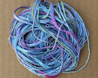 Tidbits, No.80 Sky Blue Pink, Hand Dyed Embroidery Threads, Cotton and Viscose Threads