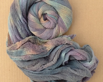 Cotton Scrim, Colour No.87 Grape, Hand Dyed Gauze, Openweave Fabric, Dyed Butter Muslin, Nuno felting, Textile Art Cloth