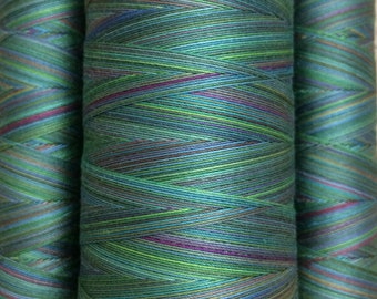 Multicoloured, Hand Dyed Cotton Machine Quilting or Embroidery Thread, Eygyptian Cotton 40wt., 150m (162yds) or 750m (820yds) Ref. SM09