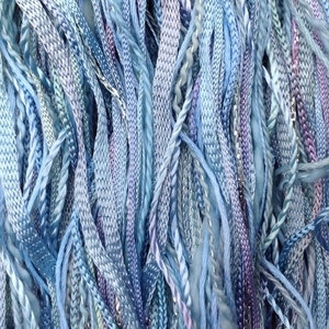 One Off, No.80 Sky Blue Pink, Hand Dyed, Cotton and Viscose Thread Selection