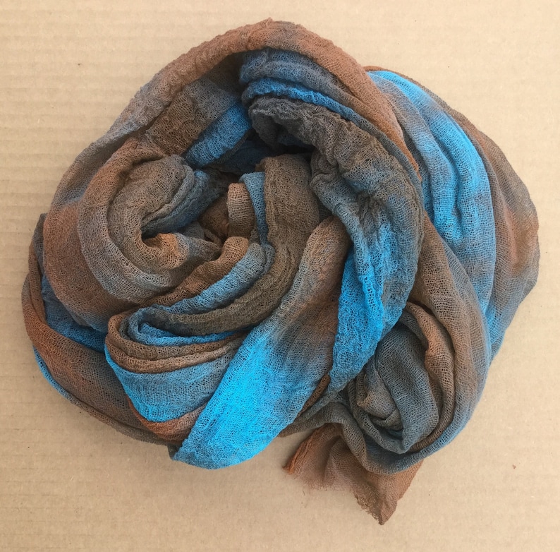 Dyed Butter Muslin Hand Dyed Gauze Colour No.21 Rust Nuno felting Cotton Scrim UK Seller Openweave Fabric