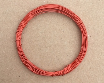 Coloured Copper Wire, Red, 0.5mm, 24 Gauge, 4m (4.3 yards) Metalwork,  Mixed Media, Jewellery making