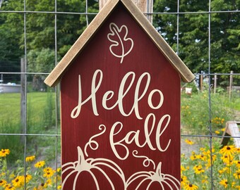 hello fall, farmhouse fall, fall decor, fall sign