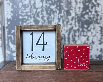 Valentine’s Day decor, February 14, love sign, Valentine’s tiered tray decor