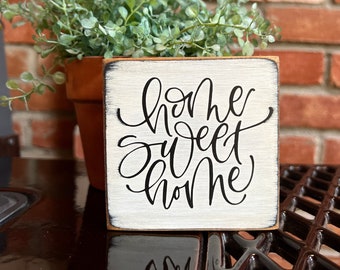 Home sweet home sign, tiered tray decor