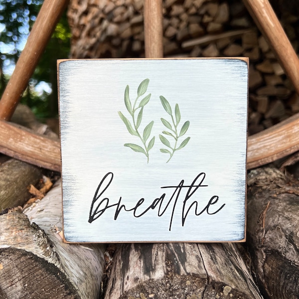 Just Breathe Sign Etsy