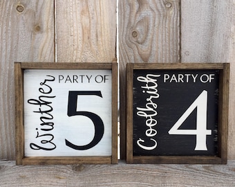 Custom Family Sign, MADE TO ORDER, Party of 5 Sign