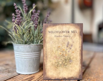 Farmhouse Spring decor: vintage seed packet signs