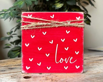 Love Block, Valentine’s Day Decor, tiered tray decor