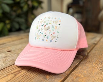 Chicken trucker hat, chicken mom gift