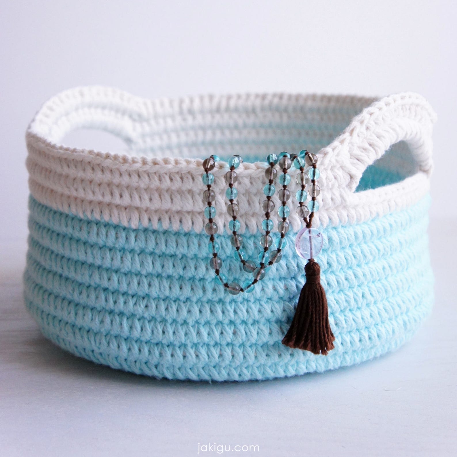 Sturdy Crochet Baskets with Handles Stacking Set of 3 Etsy