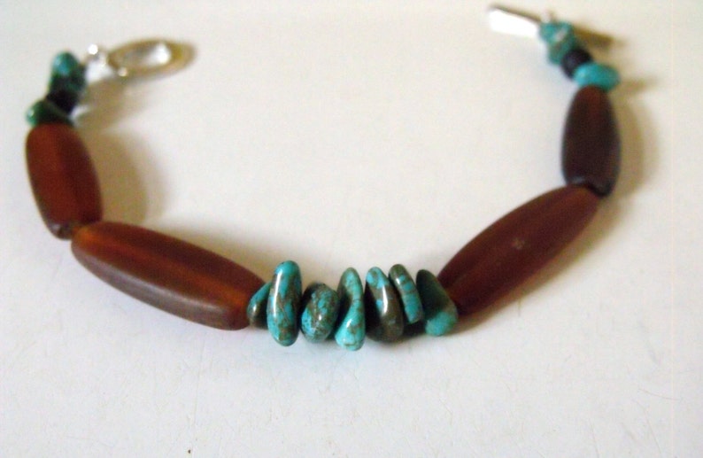 Men's bracelet animal horn and turquoise animal horn Etsy