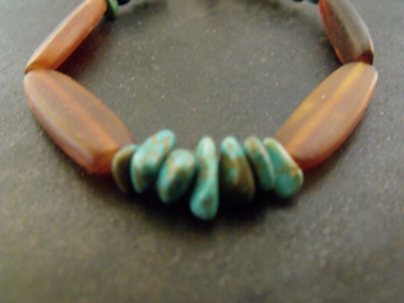 Men's bracelet animal horn and turquoise animal horn Etsy