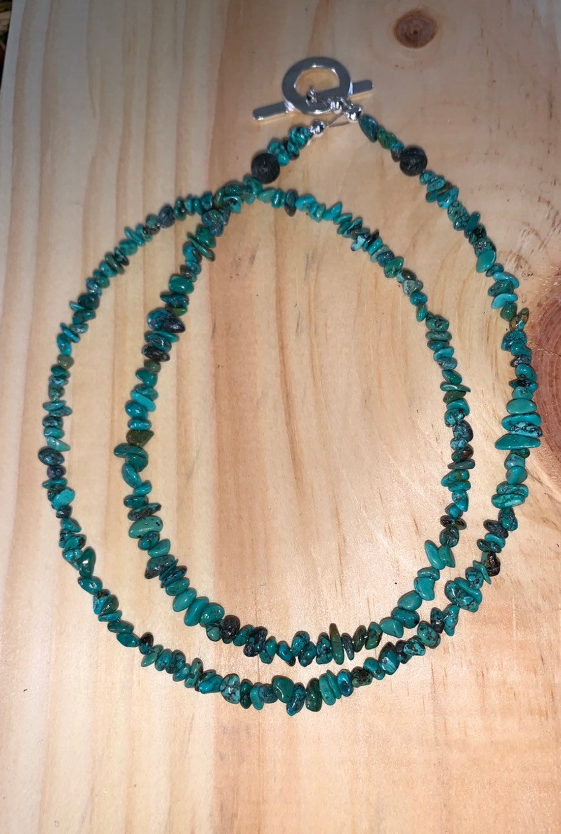 Long Turquoise Chip Necklace Long Turquoise Necklace Blue Etsy