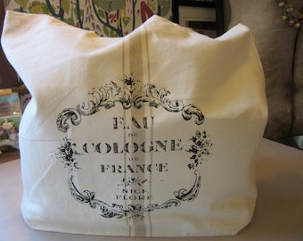 Your choice French sack cotton market tote bag/Easy fold up and carry or use for everyday. 100% Washable cotton/3 Options