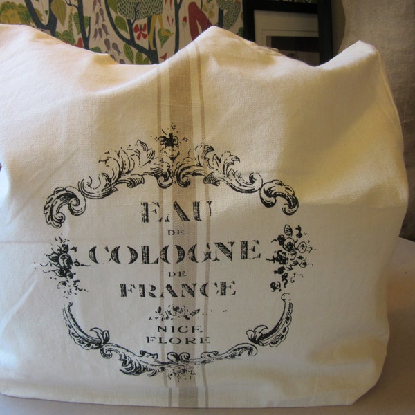 Your choice French sack cotton market tote bag/Easy fold up and carry or use for everyday. 100% Washable cotton/3 Options