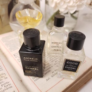 Collection of Vintage French Perfume Bottles - Collect or Create - Found at Paris Market - Chanel - Oscar de la Renta - Givenchy