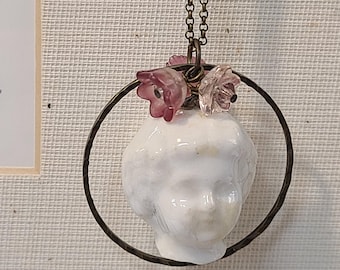 Handmade Necklace Made with Vintage French Treasures
