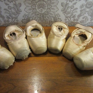 Vintage Ballet Slippers, 1 pair vintage, worn, performance, well worn and once-loved Ballerina Silky Creamy Pointer Dancing Slippers image 6