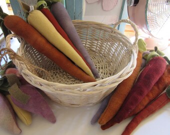 Set of Handmade Root Vegetables -  Pretend Play or Cottage Decor - Carrot and Turnip Sets - Beautiful and Handmade - Choice