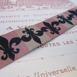 Cinta de poliéster Fleur de Lis francesa de 1 pulgada de ancho - cortada a medida / bricolaje / artesanía y costura / francés tradicional / importado de París