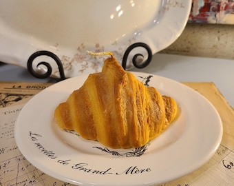 Handmade croissant candle. Smells like a fresh baked croissant! Large sized!