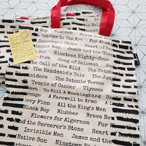 Banned Books Tote Bag - Canvas Book Tote - Use for Library or Market Bag - Banned Books - Book Lovers - Librarian - Gift - Heavy Canvas