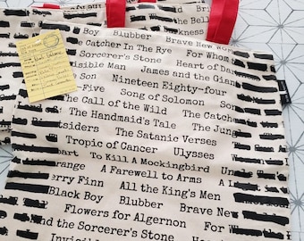 Banned Books Tote Bag - Canvas Book Tote - Use for Library or Market Bag - Banned Books - Book Lovers - Librarian