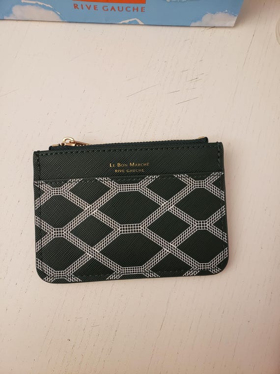 グレーとオレンジLE BON MARCHÉ RIVE GAUCHE 紙袋 Le Bon Marche Wallet: Parisian Faux Leather Card Holder - Etsy