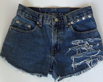 denim shorts with studs