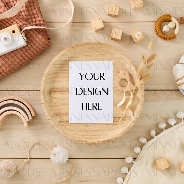 Boho Baby Mockup Bundle Digital Download Birth Announcement Baby Shower Greeting Card Gender Neutral Boy Girl Earthtones Invitation POD